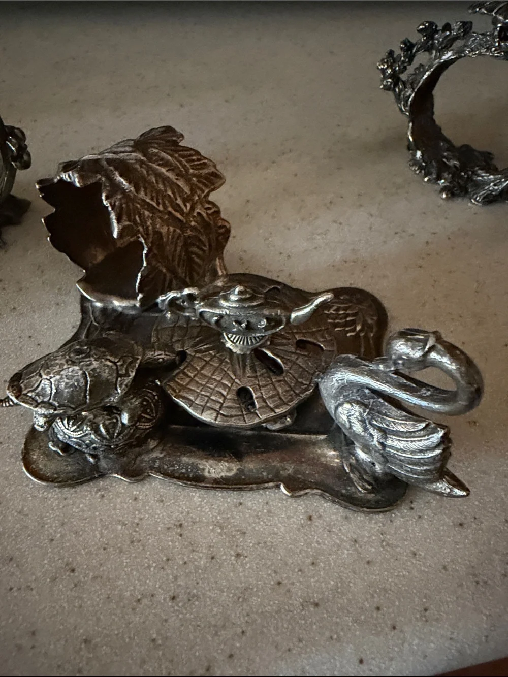 Antique-Style Silver Decorative Napkin Rings Set